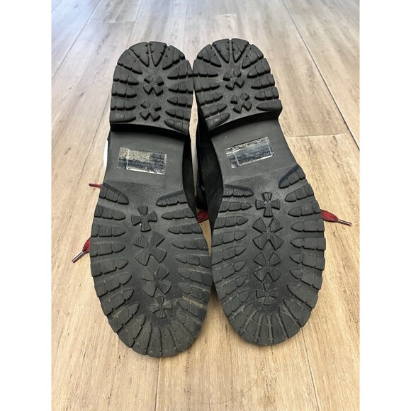 Jelly Pop Black Women Ankle Boots red/black Laces , Soft Faux Fur Cuff Size 8.5 - Picture 8 of 8